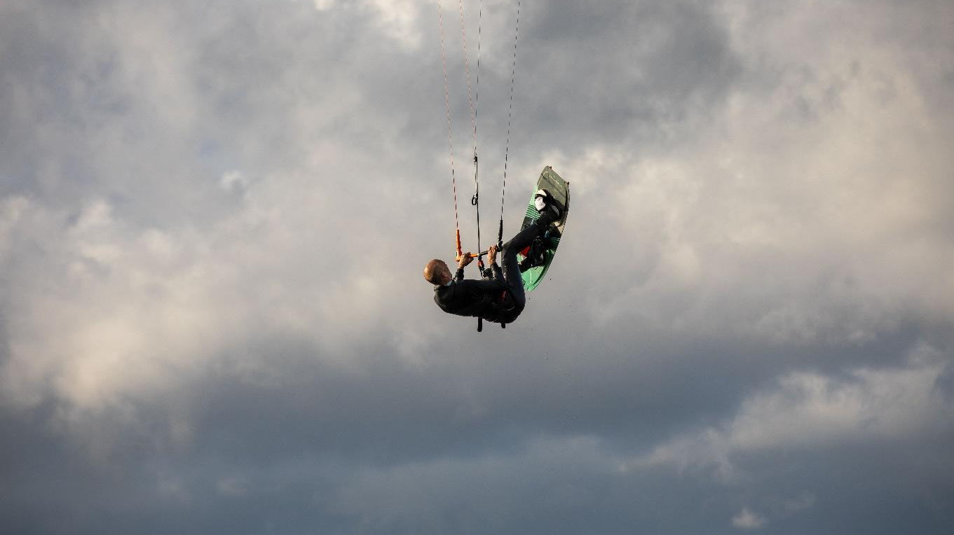 Jakob Alkil kitesurfing with Ocean Rodeo and Aluula equipment