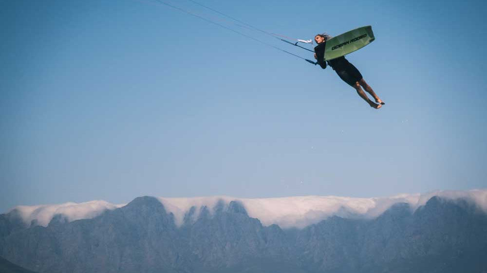 Giel Vlugt catching big air with the Ocean Rodeo Tumbler
