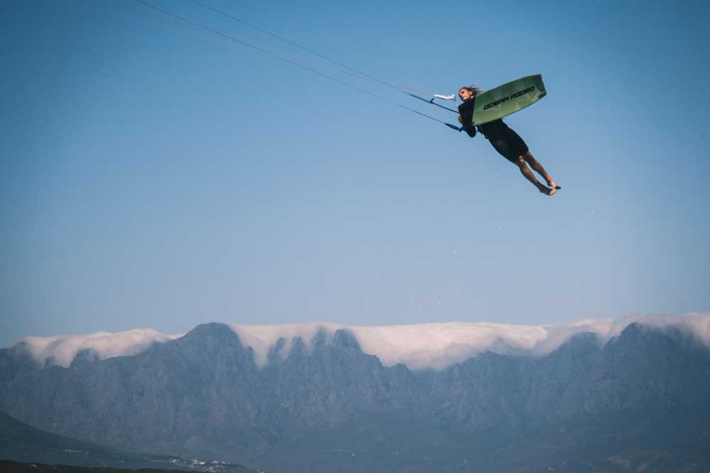 Giel Vlugt catching big air with the Ocean Rodeo Tumbler