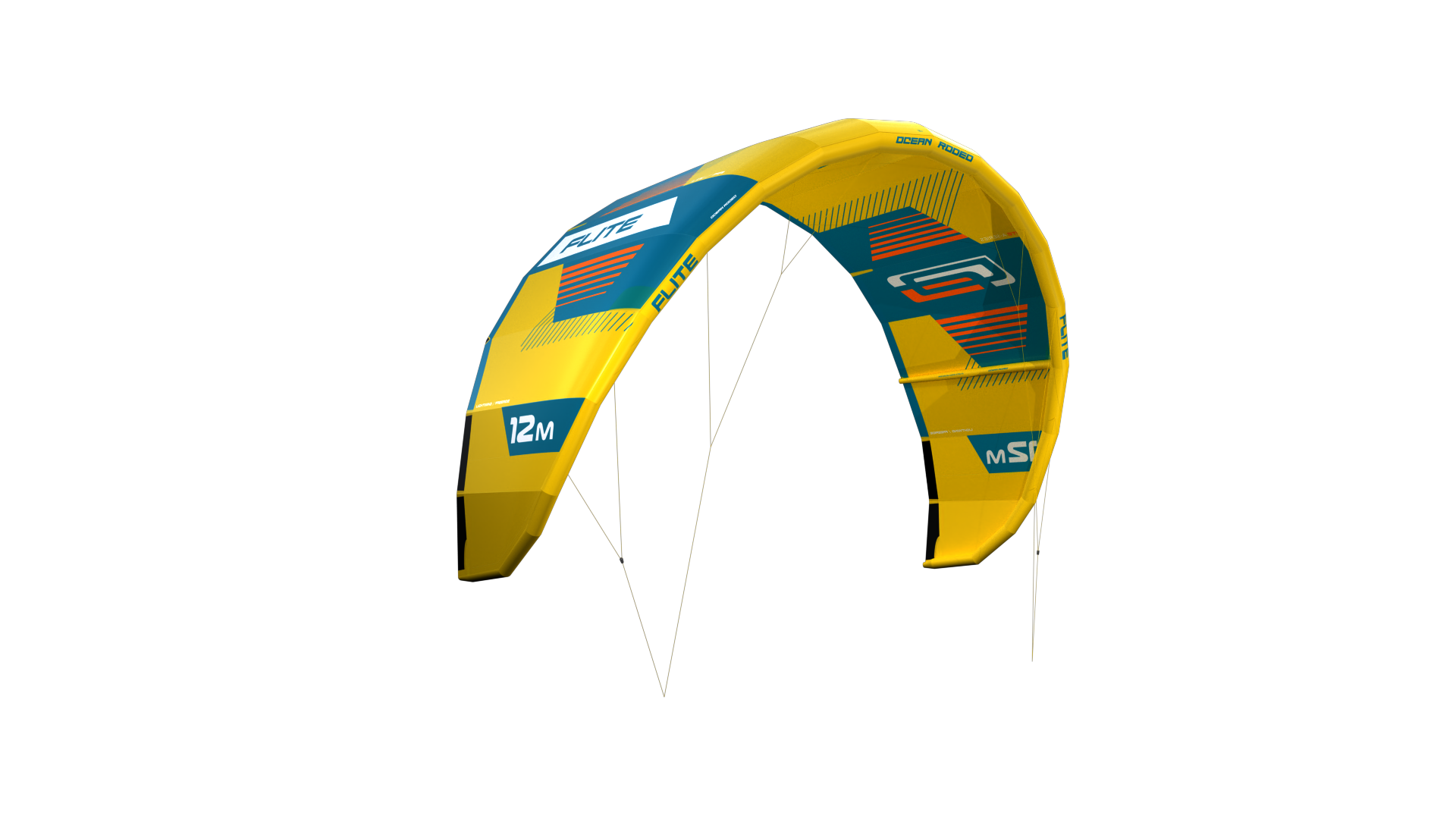 Ocean Rodeo Flite 3S A-Series. Image shows a blue and yellow kite with 'Ocean Rodeo' branding.