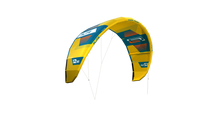 Ocean Rodeo Flite 3S A-Series. Image shows a blue and yellow kite with 'Ocean Rodeo' branding.
