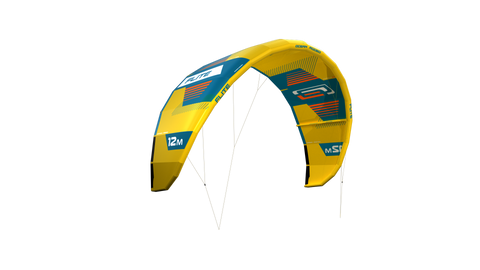 Ocean Rodeo Flite 3S A-Series. Image shows a blue and yellow kite with 'Ocean Rodeo' branding.