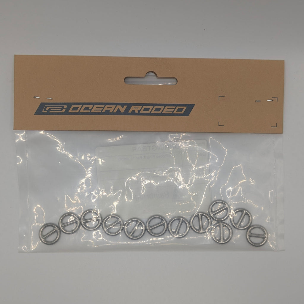 Pack of 12 T-Bar Rings. Replacement part for Ocean Rodeo kiting gear