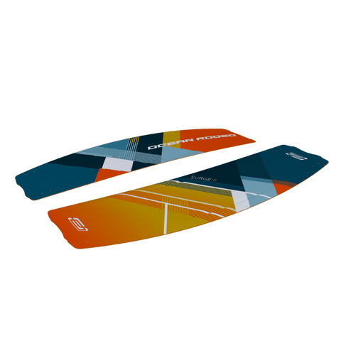 Ocean Rodeo SURGE freeride/freestyle twin tip basalt and fiberglass board - side view